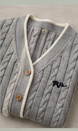 A folded classic knit cardigan