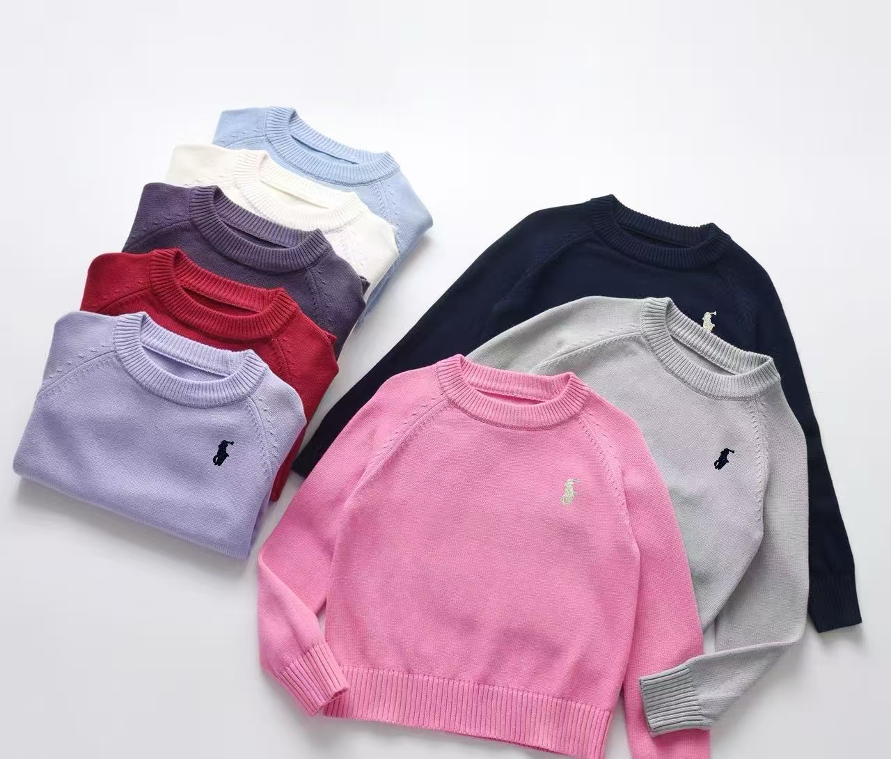 J26049 classic cable-knit children's crewneck sweater